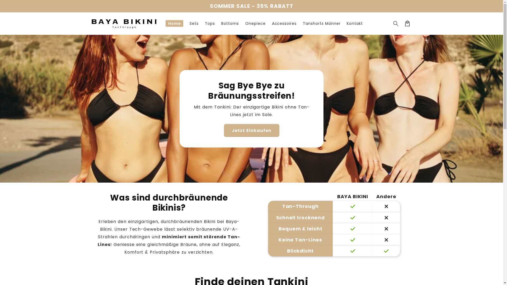 
      BAYA BIKINI - Bye Bye Tanlines - Durchbräunend & Blickdicht
 – Baya-Bikini.de