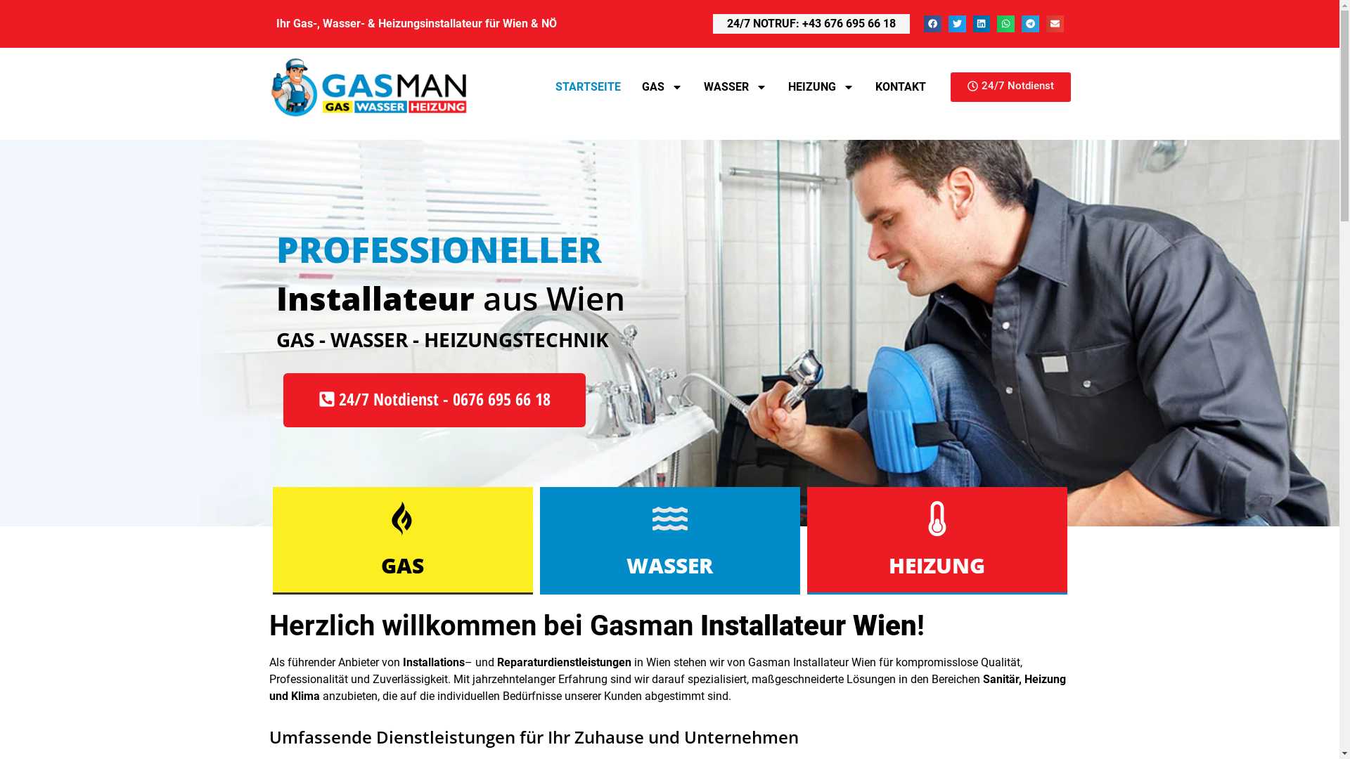 Gas- Wasser- & Heizungsinstallateur Wien & NÖ. 24/7 Notdienst Installateur