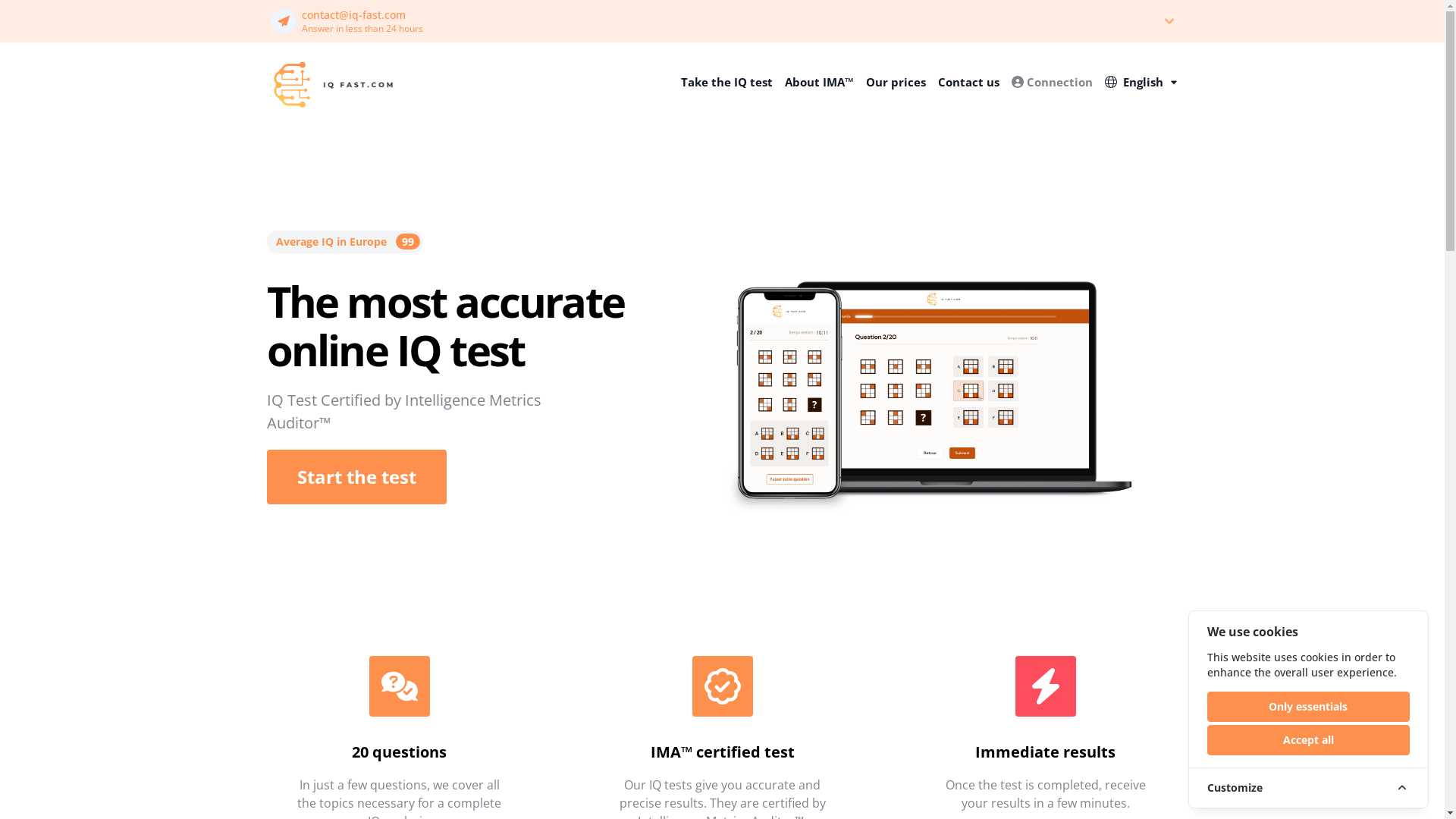 IQFast. - IMA Certified IQ Test