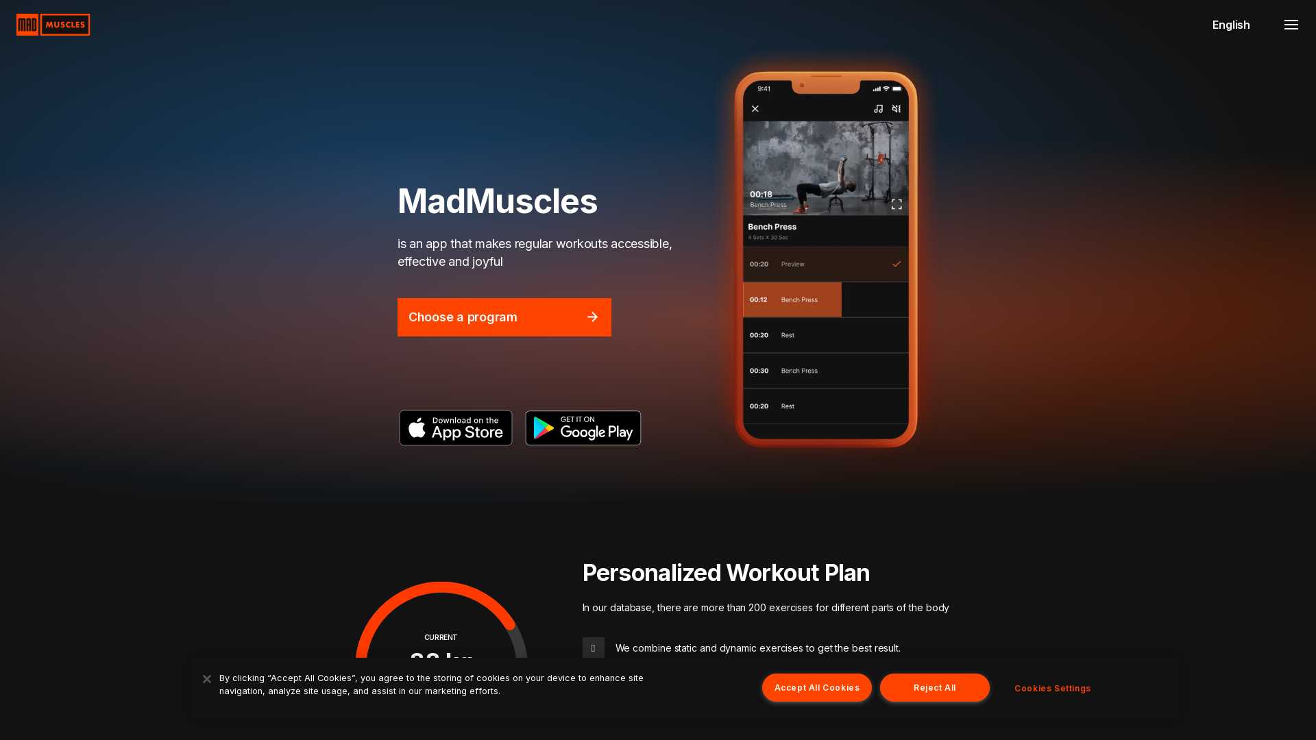 Personalized workout program - MadMuscles