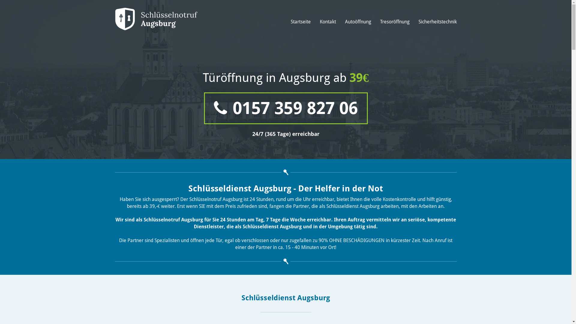 Schlüsseldienst Augsburg 24 Std. » Günstige Türöffnung ab 39,- €