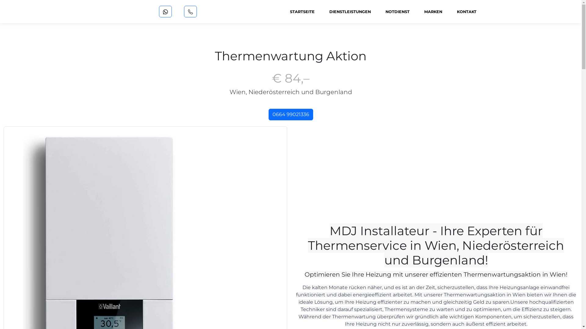 MDJ INSTALLATEUR - THERMENWARTUNG AKTION €90