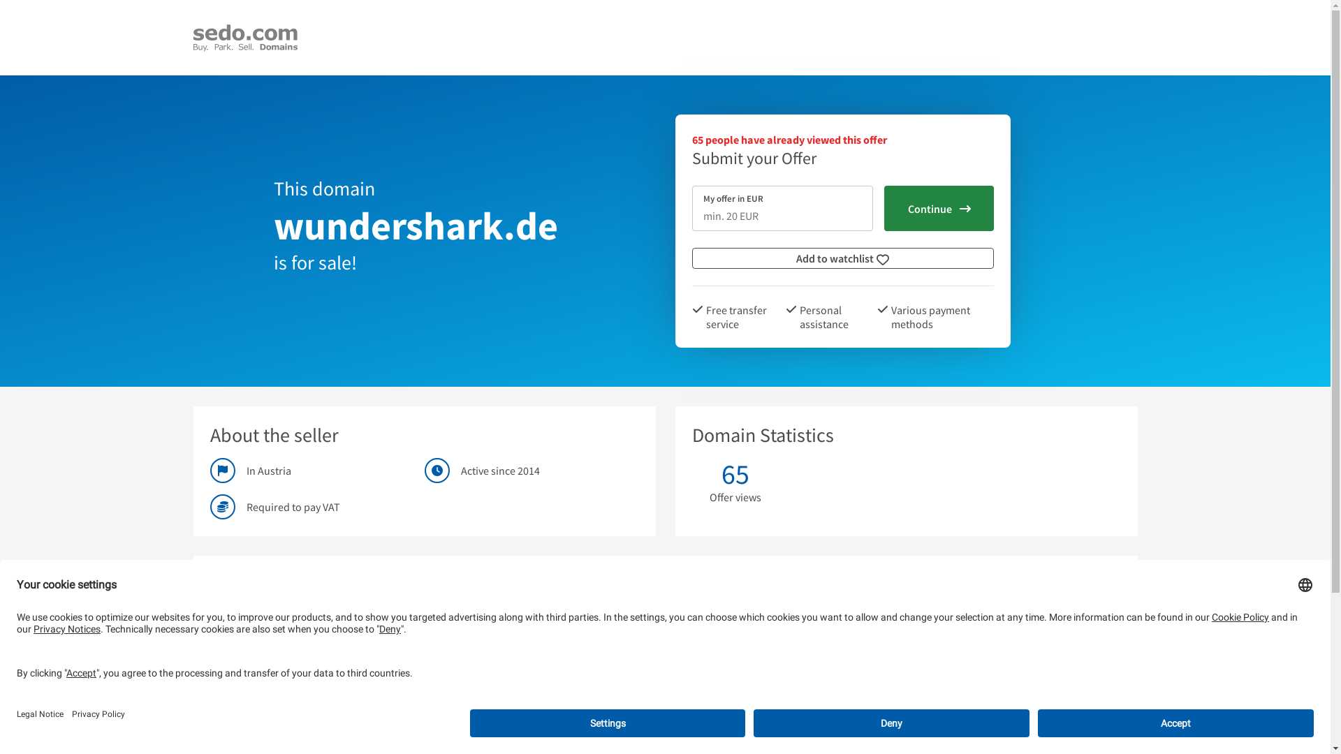 wundershark.de is available for purchase - Sedo.com