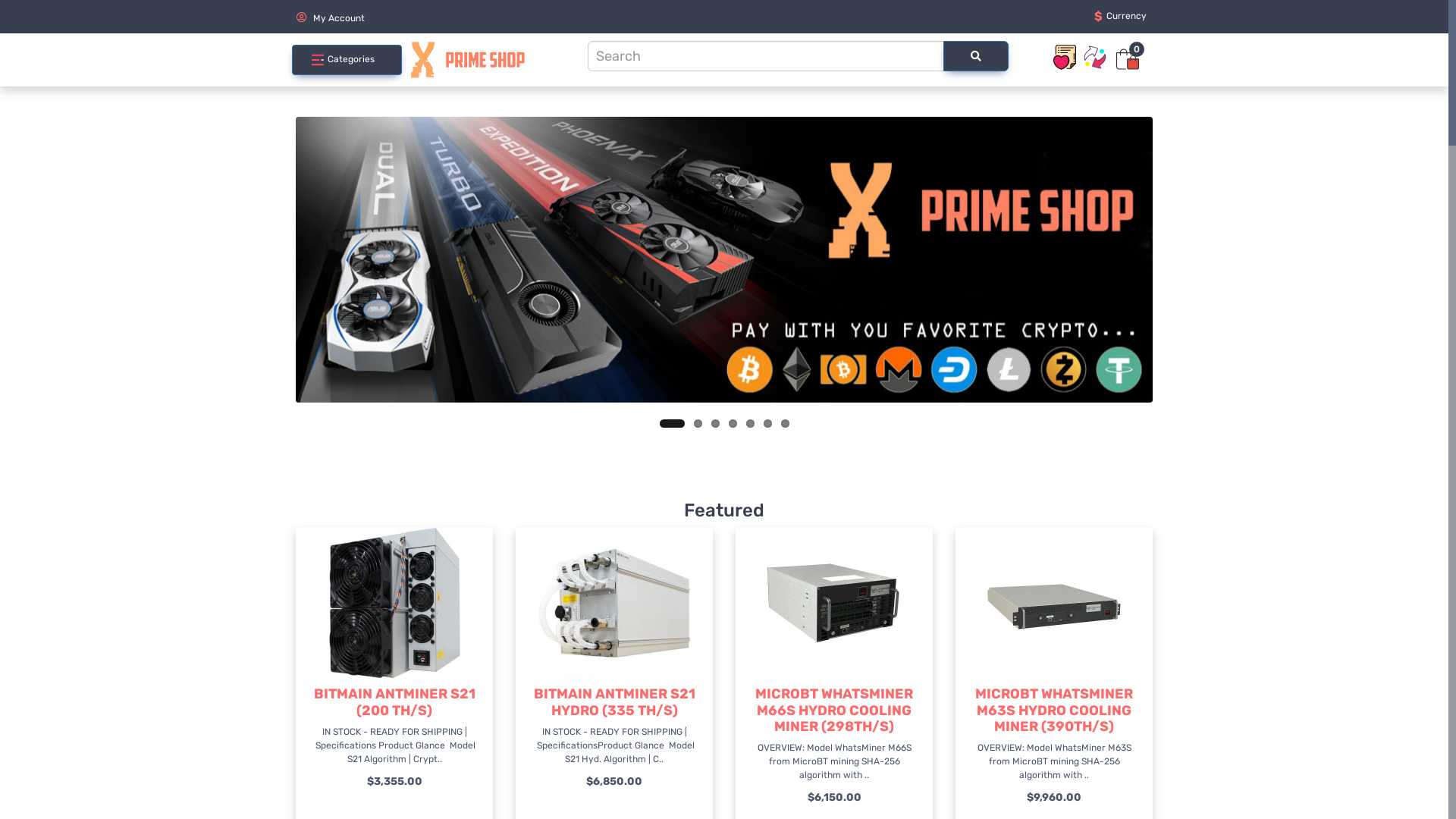 XprimeShop - Purchase graphics cards, PC components, mining equipment, ASIC ETH / BTC miners with crypto